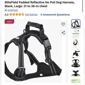 Padded Reflective No Pull Dog Harness Size Large
